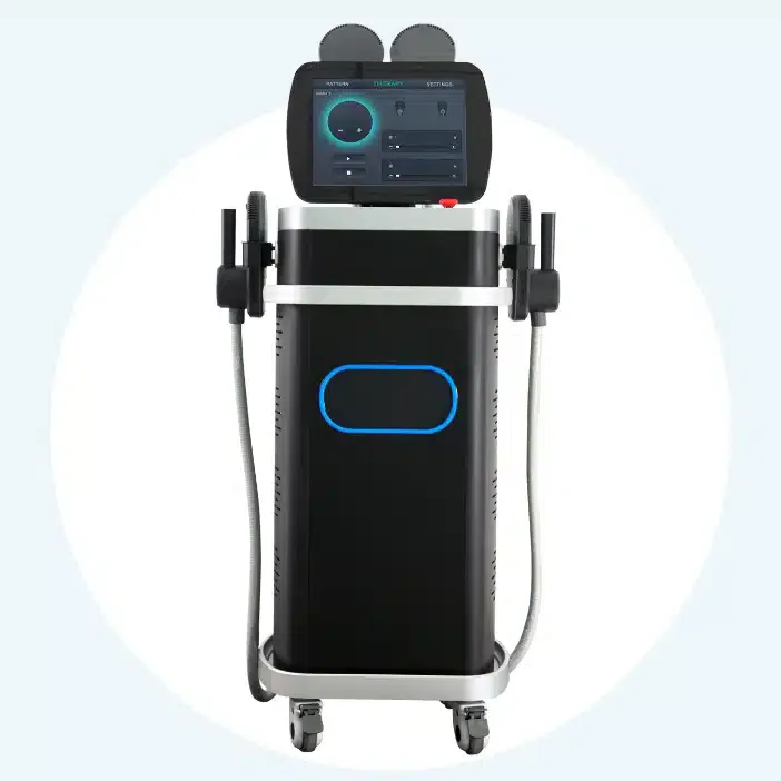 Black wheeled machine with screen on top.